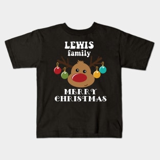 Family Christmas - Merry Christmas LEWIS family, Family Christmas Reindeer T-shirt, Pjama T-shirt Kids T-Shirt